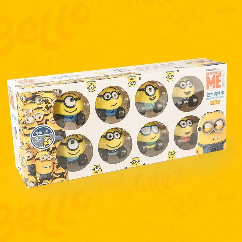 Tren de juguete de los Minions, lindo y kawaii, para niños y niñas, divertido para el jardín de infantes, coche pequeño de inercia, mercancía de la película y anime, regalo al por mayor