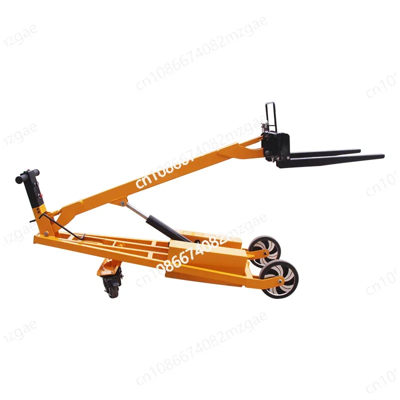 Electric Truck Mobile Hydraulic Forklift Crane Arm Hand Push Oil Drum Truck Crank Arm Folding Loading and Unloading Truck