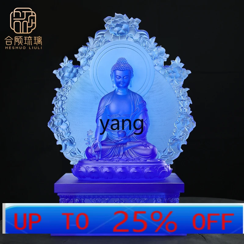LH glazed back plate Buddha statue luminous diamond base ornament home living room display Buddha utensils