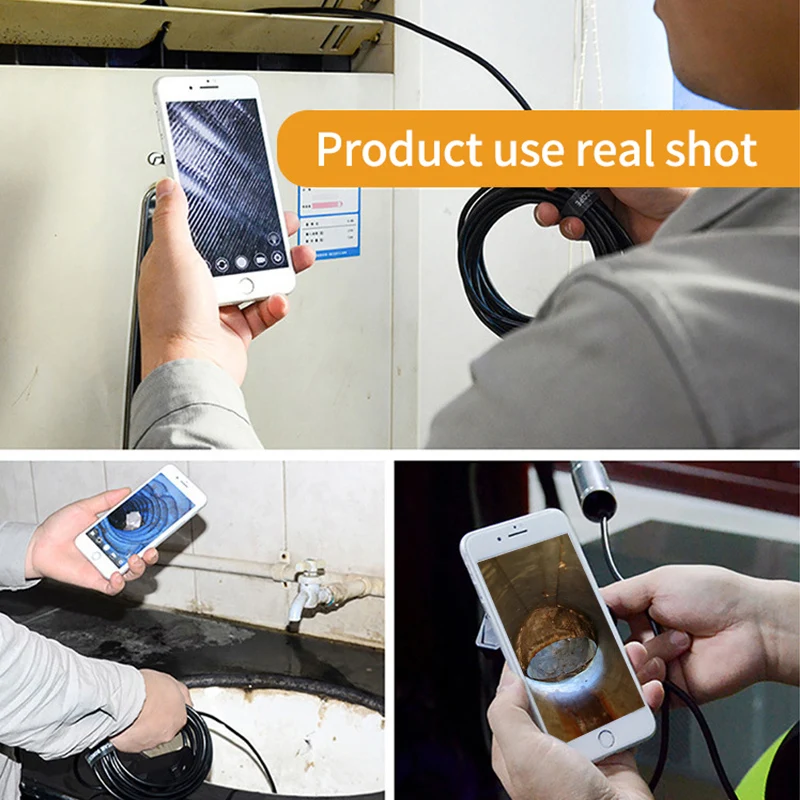 Pipe Endoscope 480P/1080P/1200P 5.5mm/8mm Camera Suitable For Android Apple Mobile Phone Computer Inspection Pipe Car Endoscope