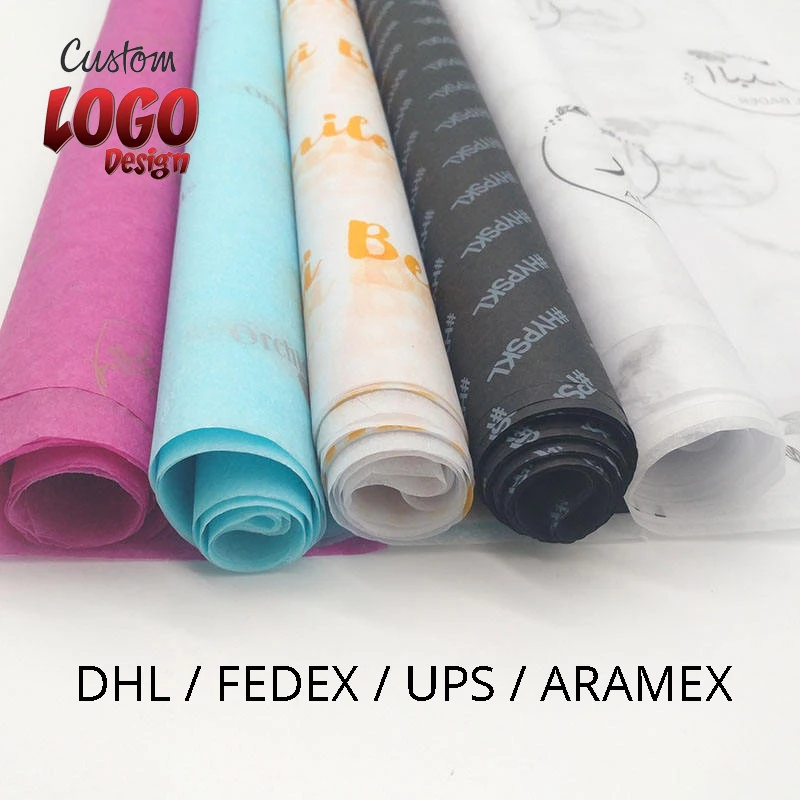 100 / 500 / 1000 pcs High Quality Wholesale Tissue Paper Custom packing paper Printed Logo Wrapping paper