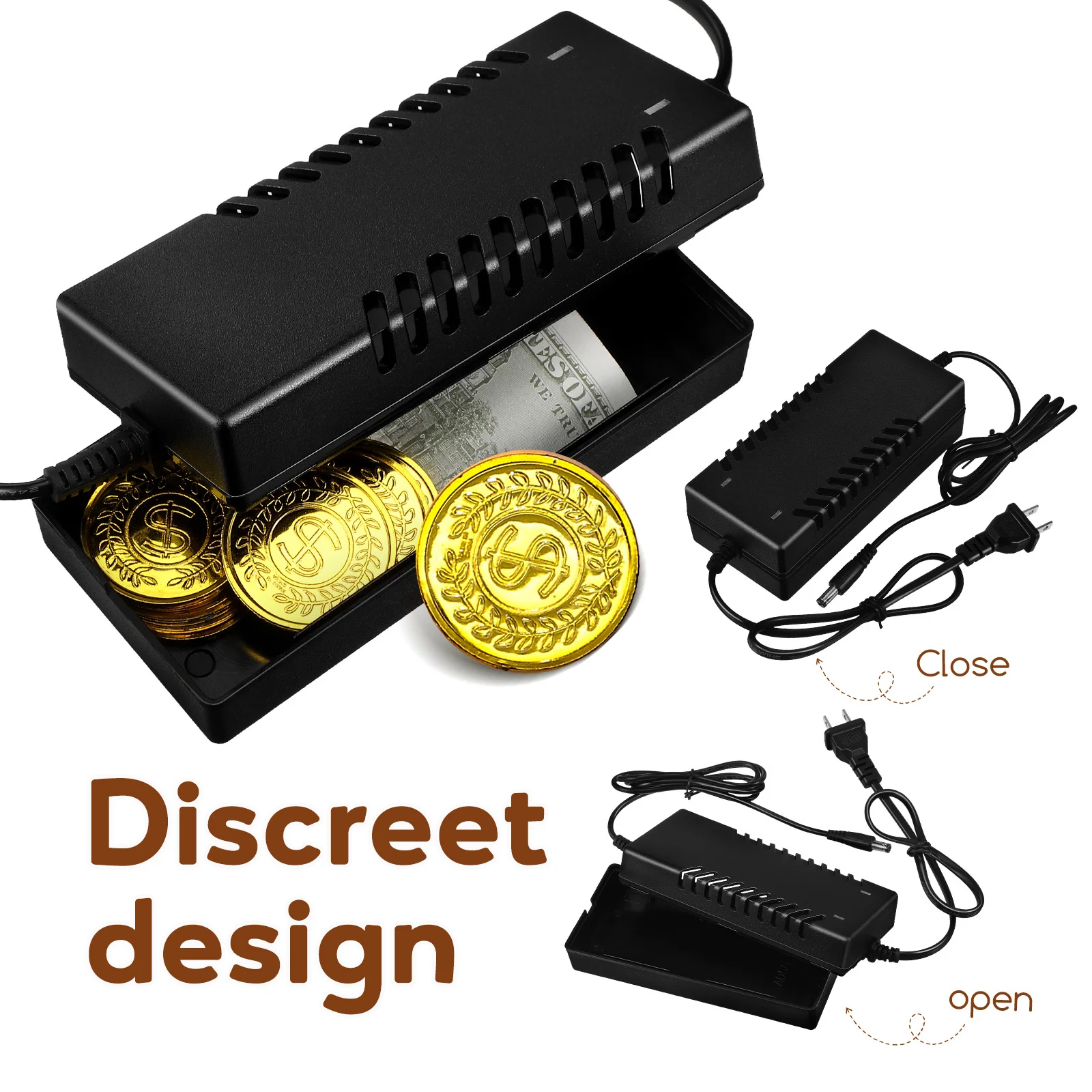 صندوق المال المخفي، حاوية سرية بمقبس مزيف للعملات النقدية، تخزين المجوهرات، حاوية سرية آمنة للاستخدام المنزلي