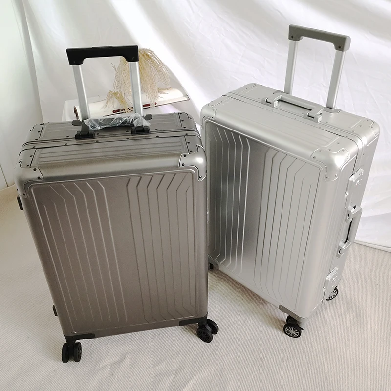 All aluminum magnesium alloy pull rod boarding 20 luggage, travel box, female 24 inch universal wheel, 28 password box, metal