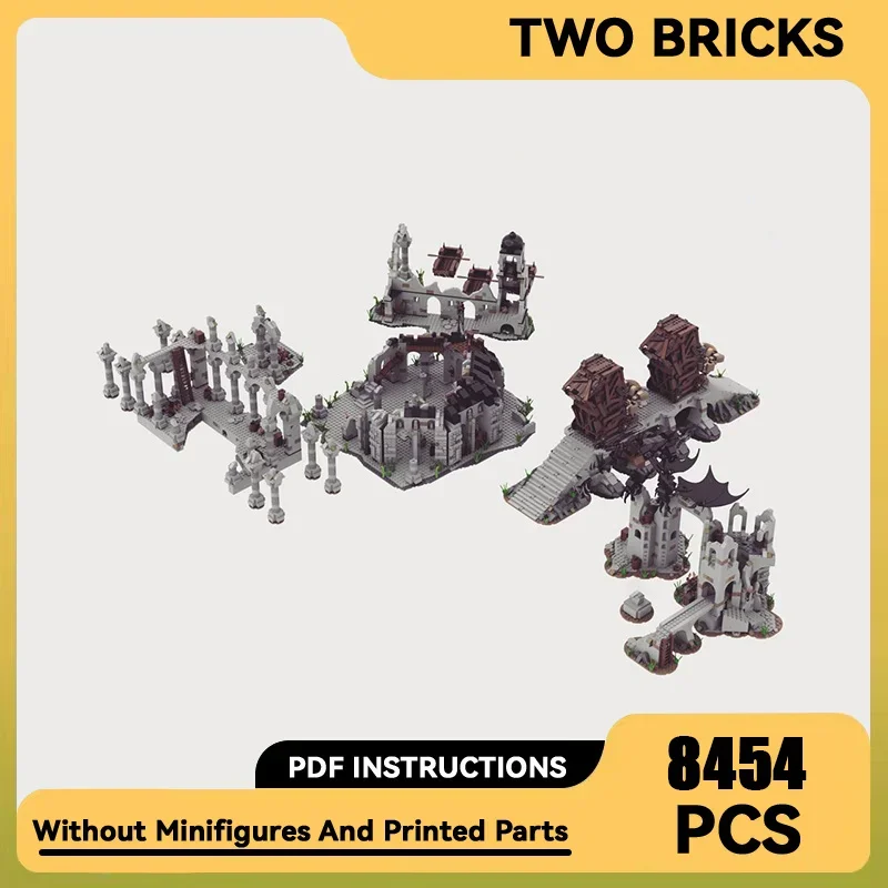 

Castle Bricks Moc Building Block Magical Rings Movie Scene UCS Capital Osgi liath Model DIY Assembly Street View Toy Child Gift