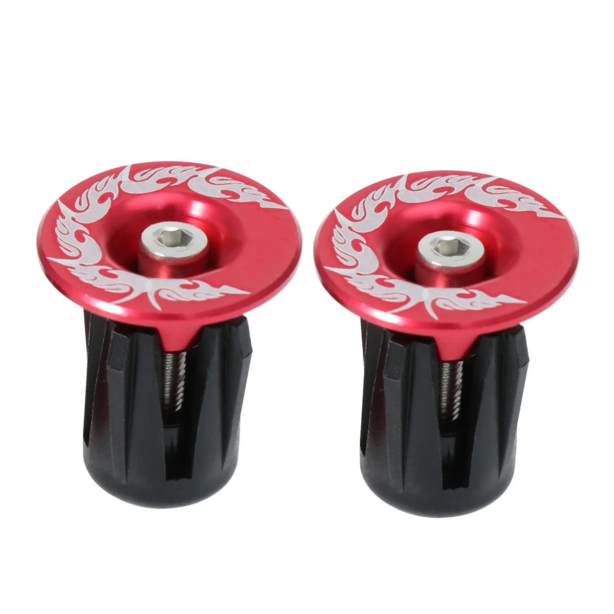 Caps Aluminum Alloy Bar End Plugs For Mountain Handlebar End Caps Road Fixed Gear Folding Bikes Bar Ends Red