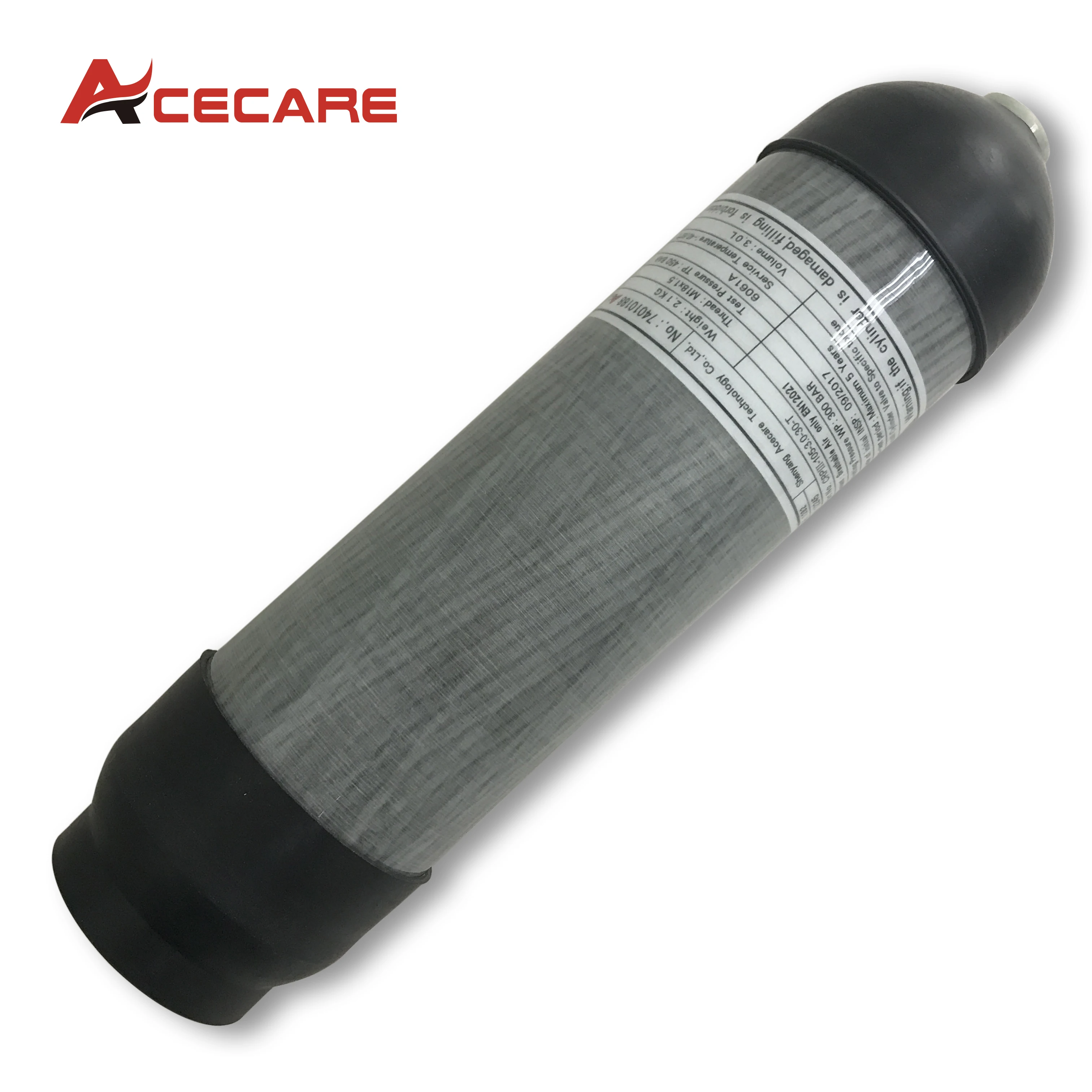 ACECARE CE 3L Carbon Fiber Cylinder 4500Psi M18*1.5 Thread Size with Rubber Protections