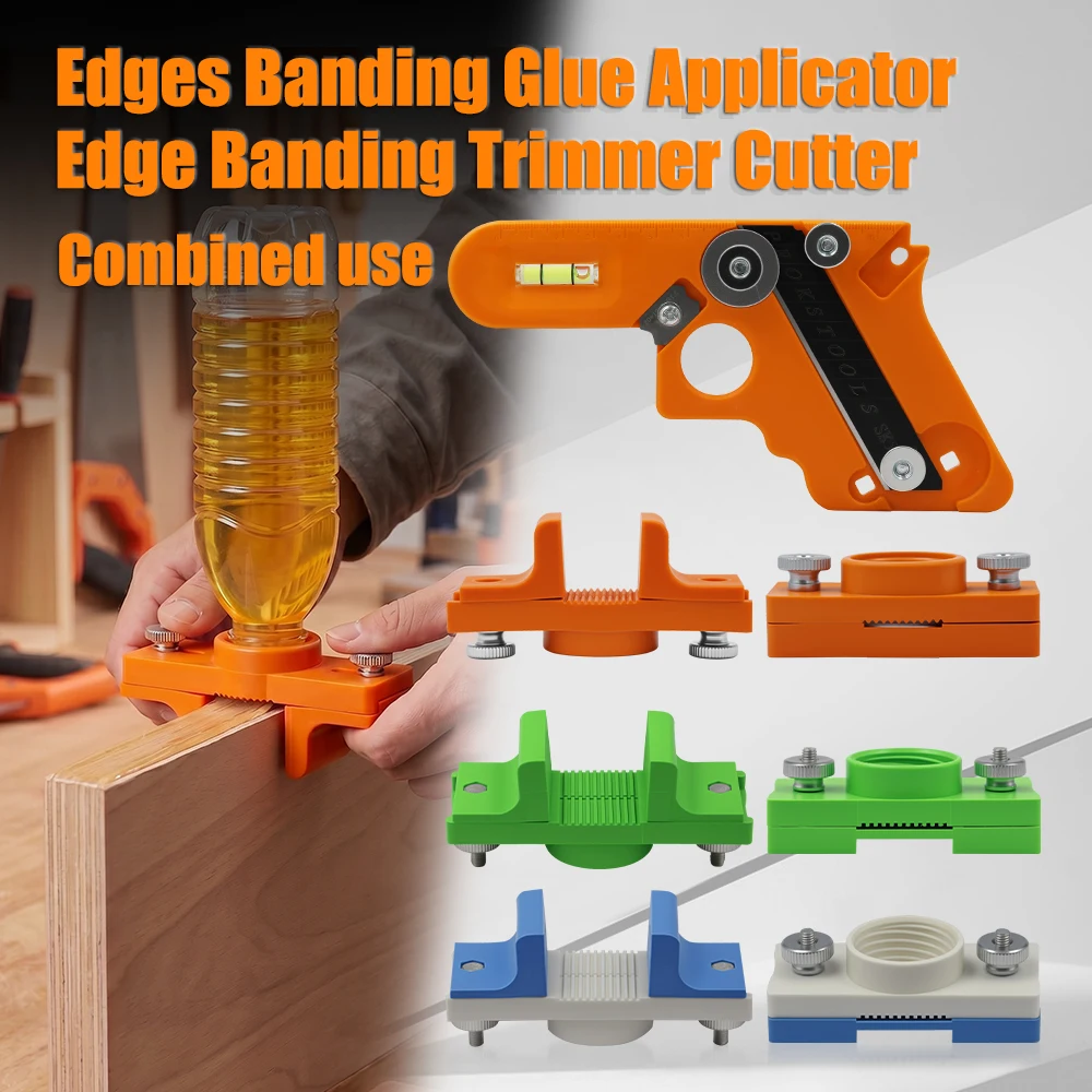 

XHYKern 3PCS Wood Glue Applicator with Trimmer Blade Set Woodworking Edge Banding Gluing Flush Cutting Tool