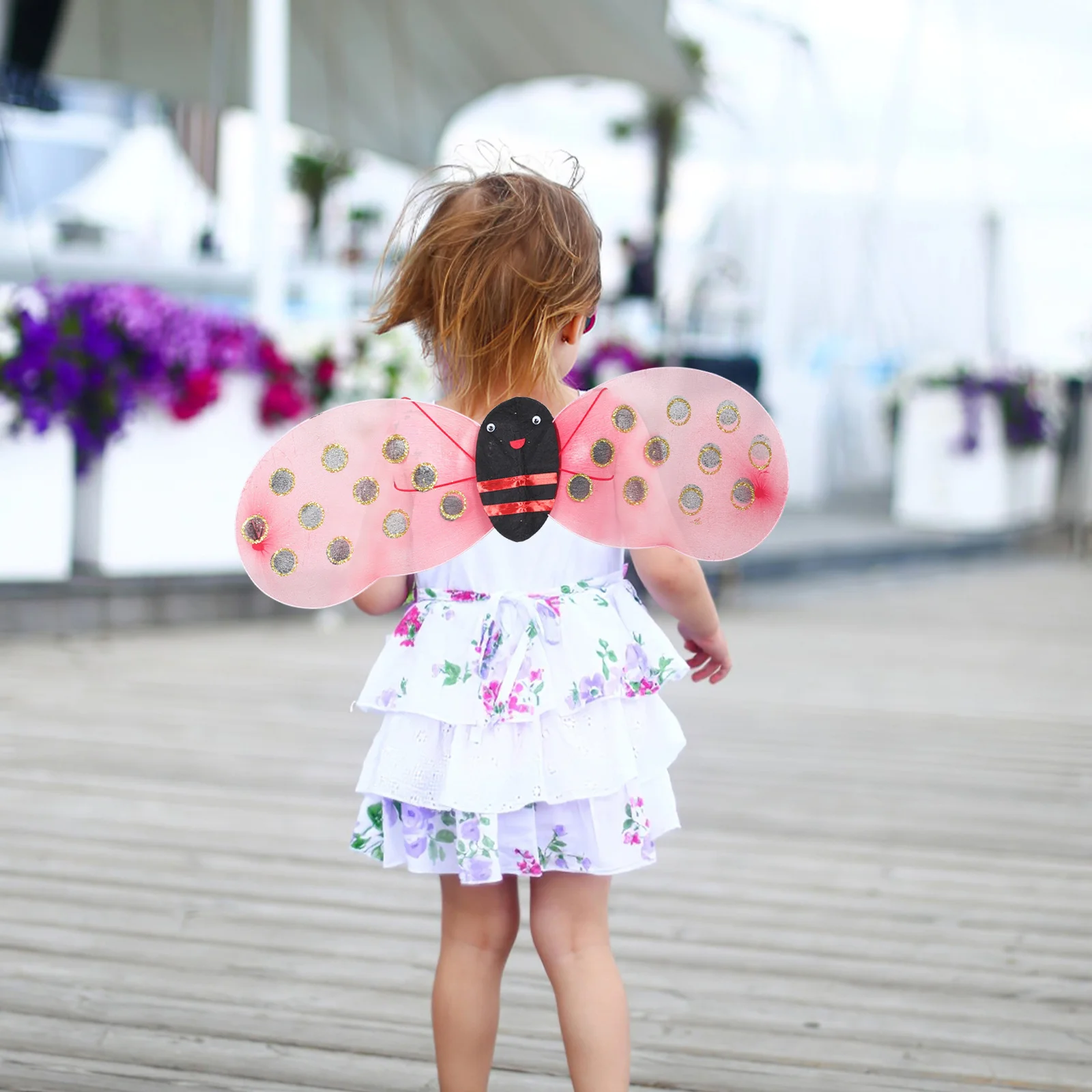 

Ladybug Wings Costume Prop Foldable Insect Wings For Dress Up Party Performance Cosplay Role Play Accessory