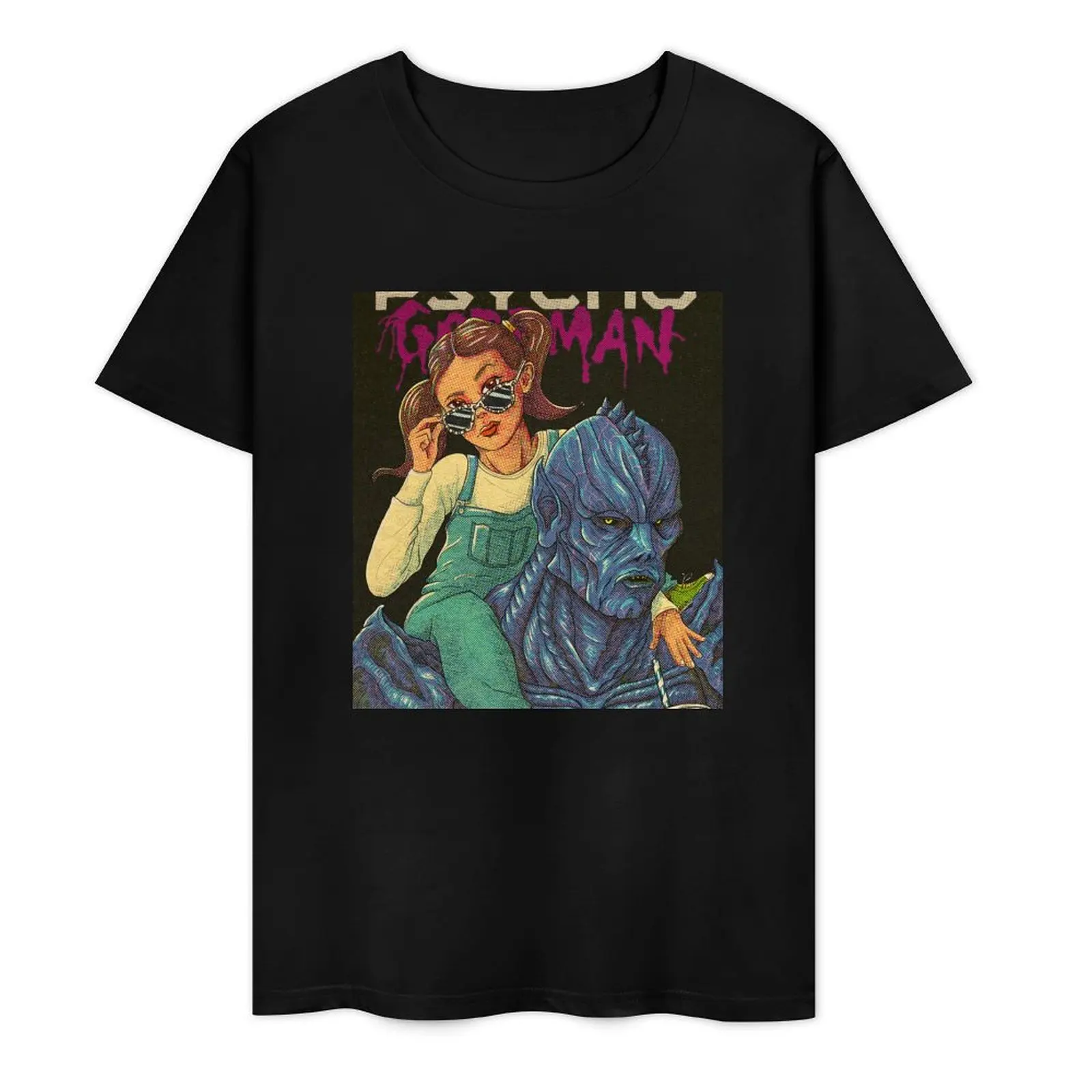 Psycho Goreman & Mimi Grungy halftone comicbook illustration T-Shirt blacks tees quick-drying Men's t-shirts