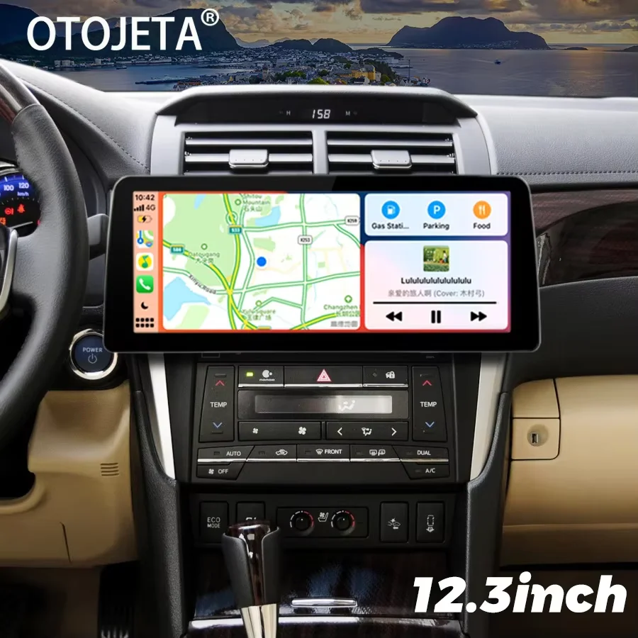 12.3inch Android 14 Screen For Toyota Camry 2015-2017 GPS Multimedia Car Video Player Radio Stereo Navigation Carplay Head Unit