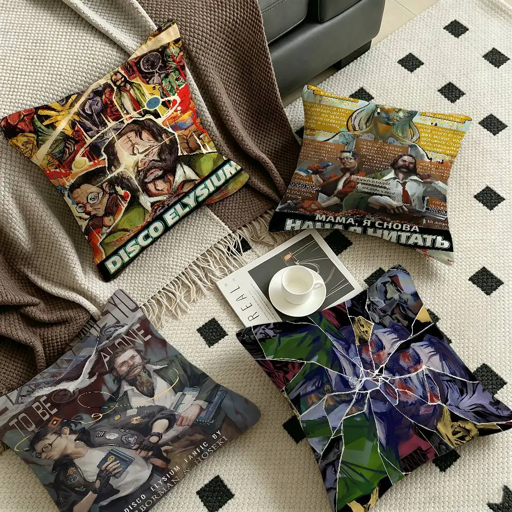 Game Disco Elysium Maple Design Cushion Cover Happy Autumn Harvest Decor Holiday Decorati Pillow Cover