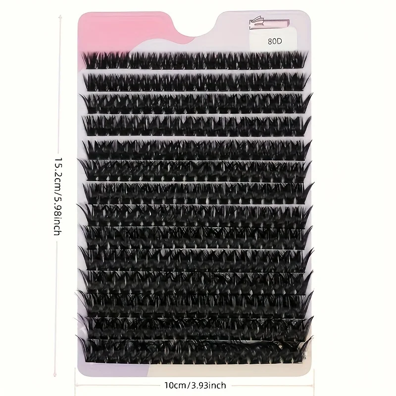 Ciglia finte visone artificiale 80D 280 pezzi fascio di ciglia 0,07 mm D arricciate 9-16 mm estensione ciglia volume 3D naturale misto singolo
