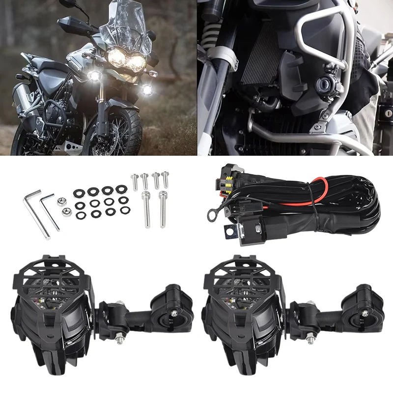 

1 Pair Motorcycle Fog Light Additional Headlights, 2Pcs Universal LED Spotlights 6000K 40W for BMW R1200GS F800GS F700GS F650FS