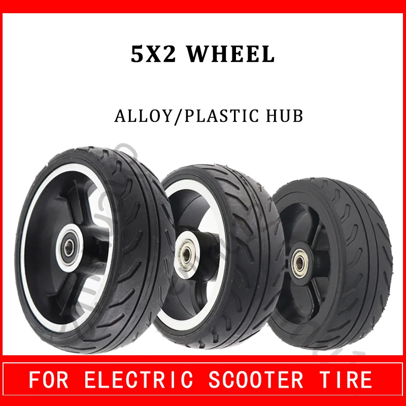 for Fast Wheel  scooters Plastic Iron Aluminum Alloy Hub 5 Inch 5X2 Solid Tyres Wheels