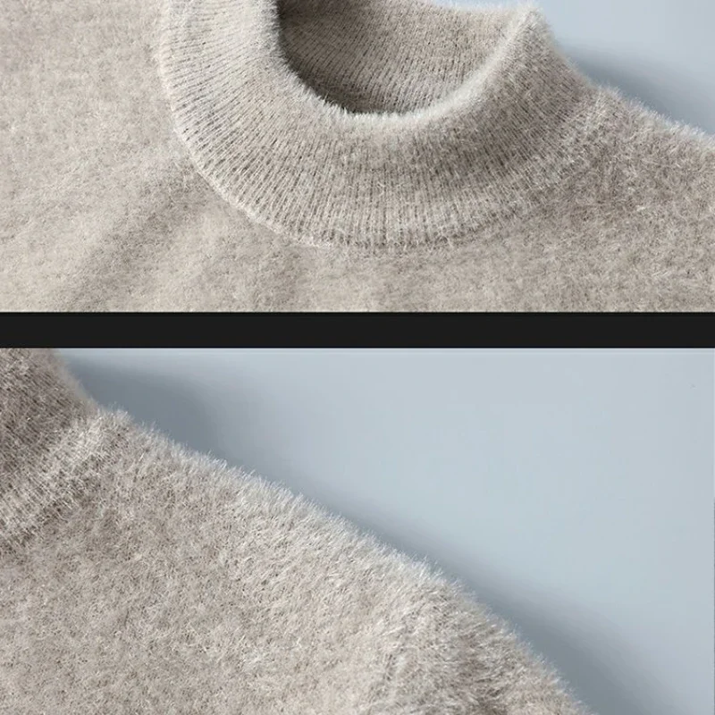 Korean Men's Christmas Print Sweaters Velvet Thickening New Bottoming Shirt Casual Harajuku High Quality O-neck Pullover Sweater