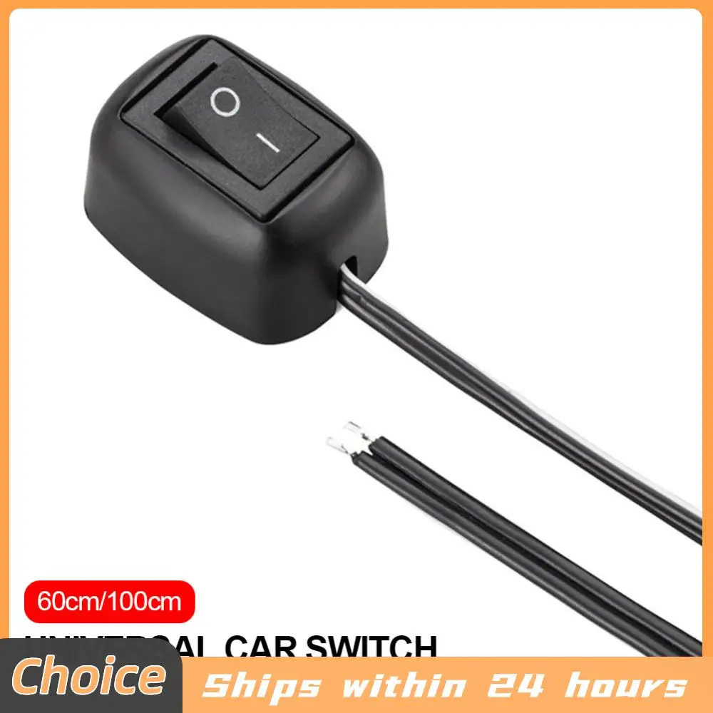 Universeller Batterie-Trennschalter mit Kabel 60cm/100cm Klebetyp Mini-Schalter DC 12V/24V für Nebelscheinwerfer Antriebslicht Neonlichter