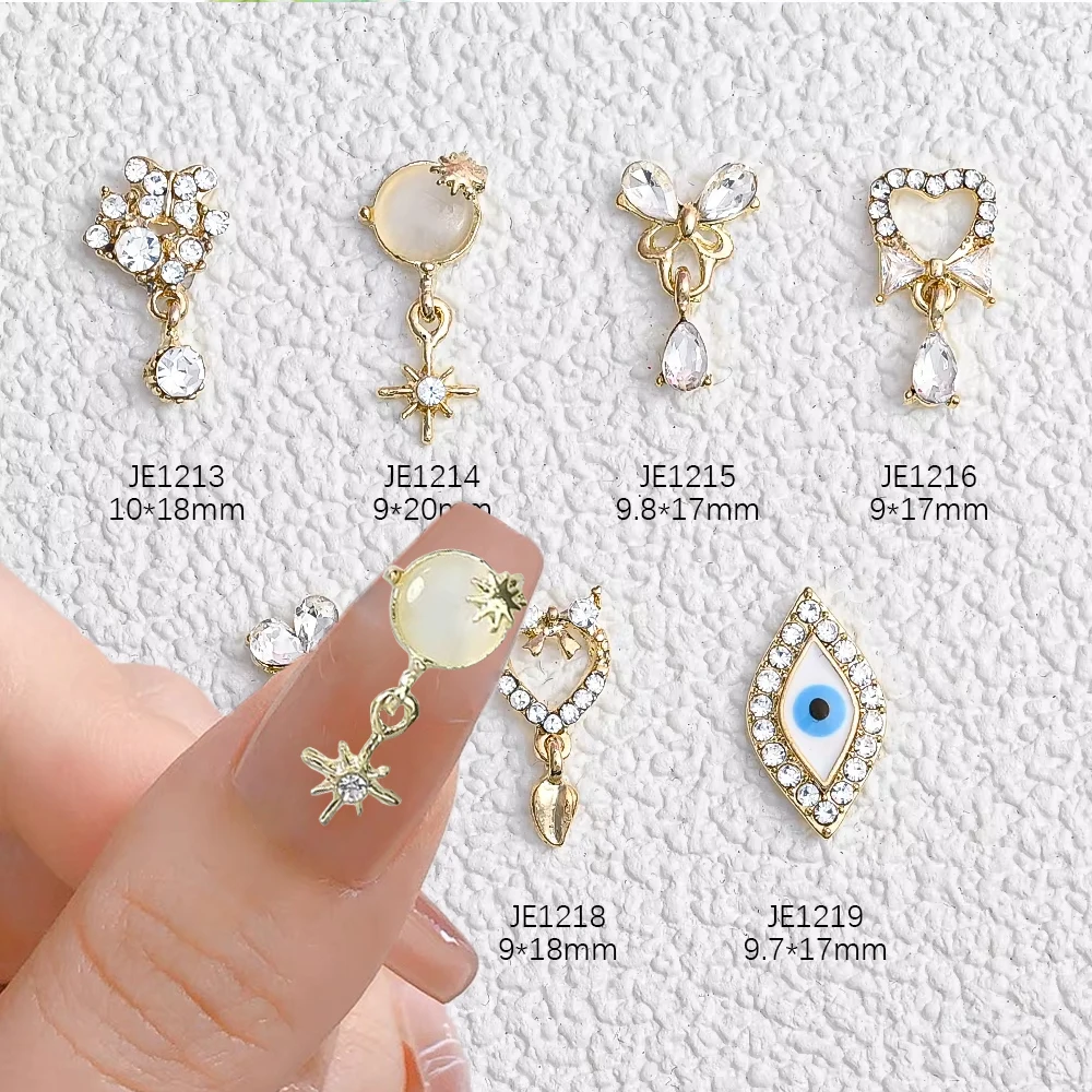 

10PCS Luxury Zircon 3D Nail Art Decorations Shiny Crystal Pendant Alloy Diamonds Nail Charm Flower Rose Butterfly DIY Manicure*￥