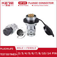 1 Set DF30 Aviation Female Plug & Male Socket GX30  2 3 4 5 6 7 8 10Core14 Pin Circular Flange Electric Wire Connector
