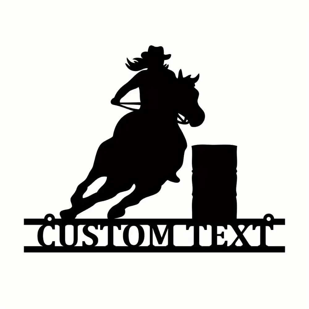 

Exclusive Custom - Named Retro Metal Plaque for Equestrian Riders. Ideal Cowboy Arena Wall Sticker, Versatile Decor.