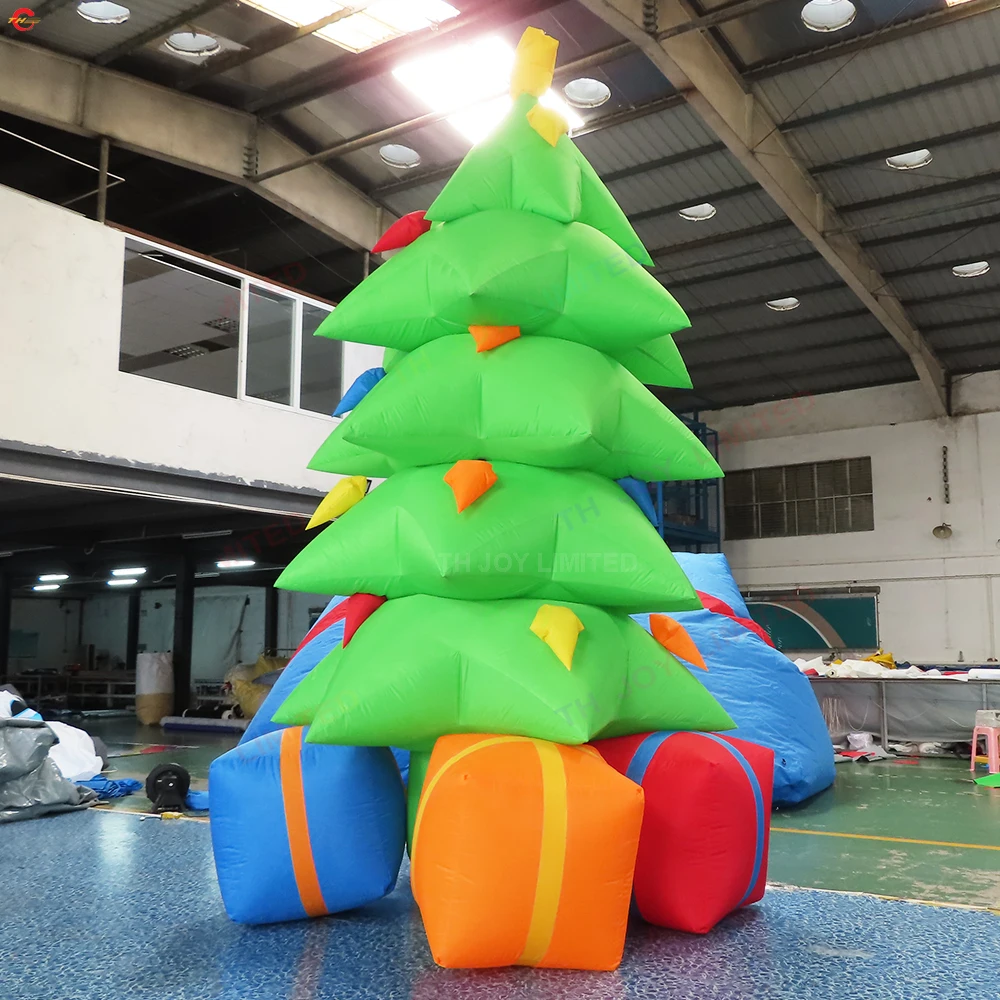 Fast Door Ship 5mH Optional Inflatable Christmas Tree Replica Model for Shopping Mall School Hotel Restaurant Decorate