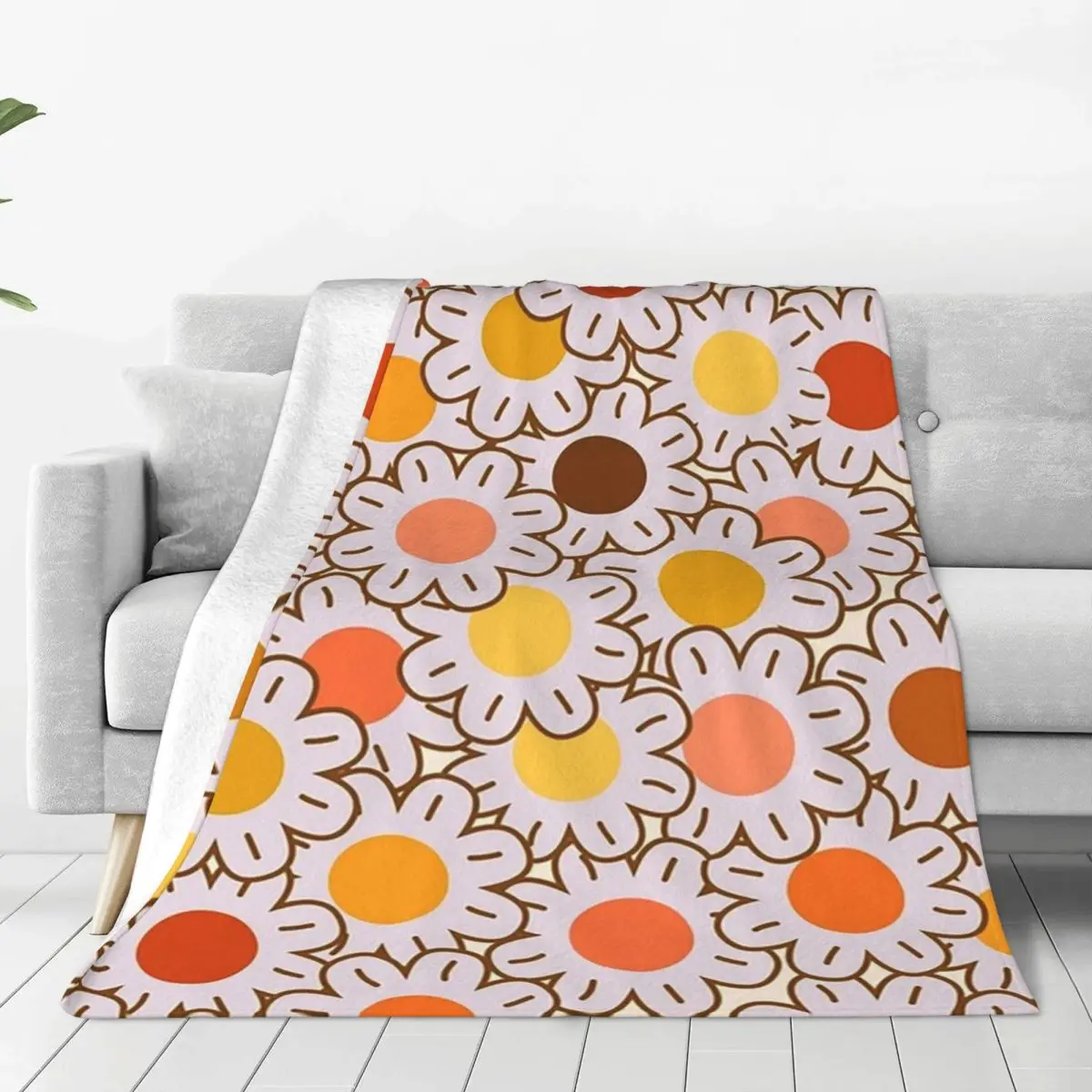 

Colorful Daisies Pattern Blanket Flannel Breathable Sofa Throw Blankets For Home Bedroom Office Throws Bedspread Quilt