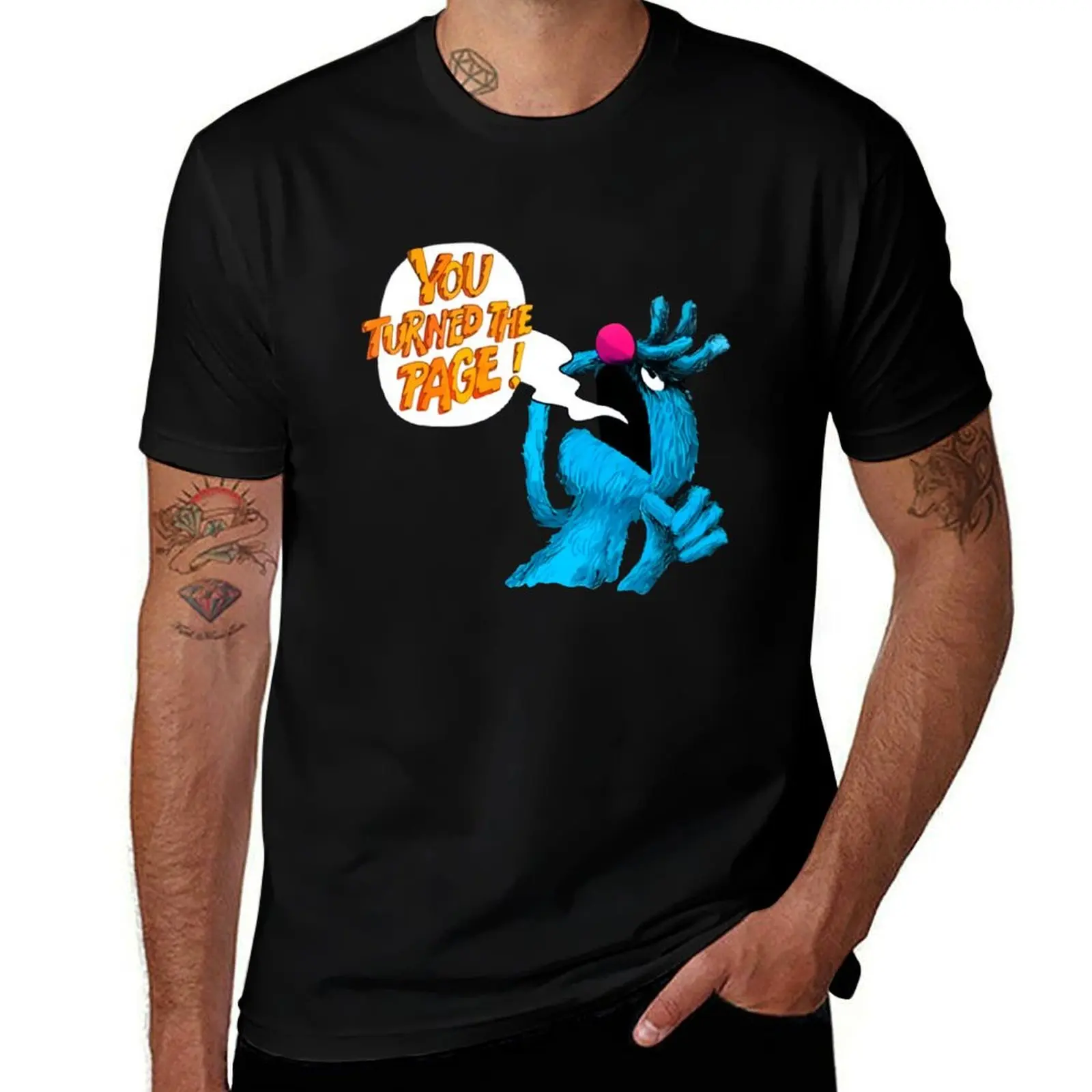 Puppet Monster You Turned The Page Classic T-Shirt Simple Casual Short Sleeve Cotton T-Shirt