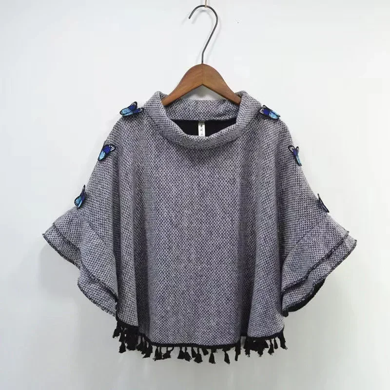 

Spring and Autumn women's loose pullover half high collar shawl wool top