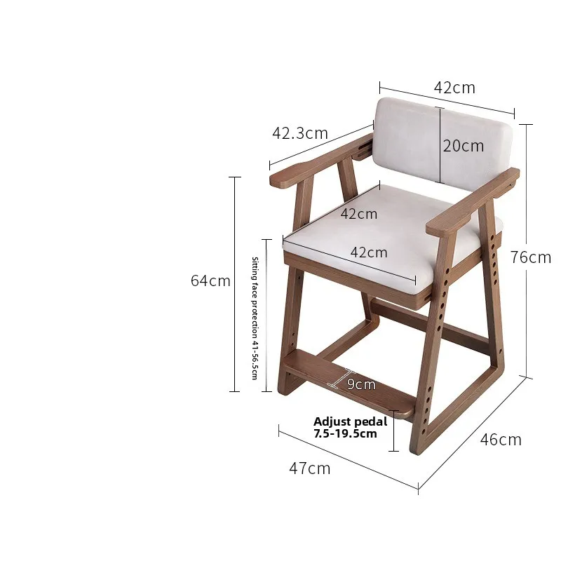 

Solid wood children's learning chair, liftable adjustable seat, growth chair