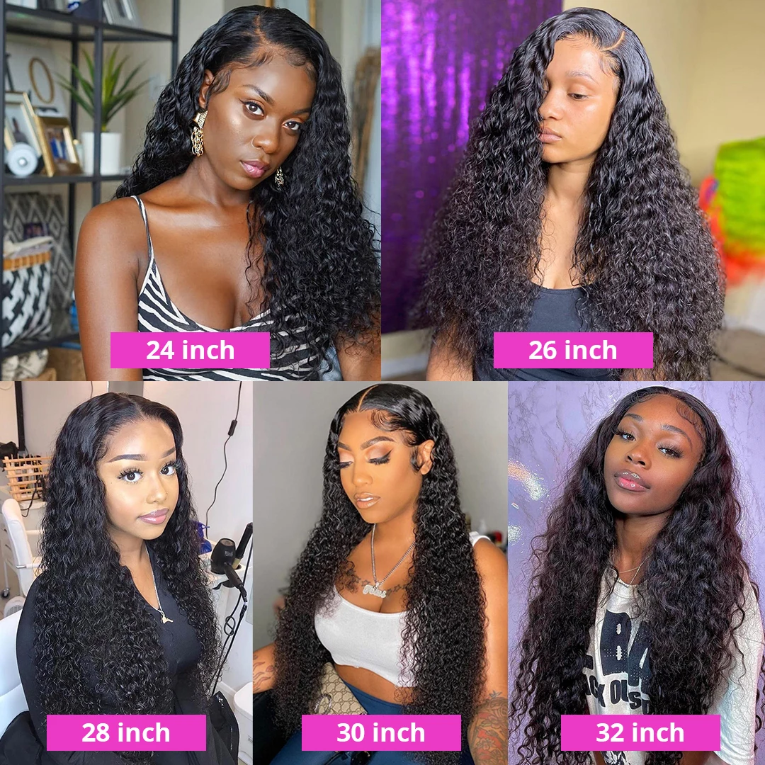 Deep Wave Frontal Wig 13x6 Hd Lace For Black Women 360 Full Lace Wig Human Hair Wigs 30 Inch Wet And Water Wave Lace Front Wig