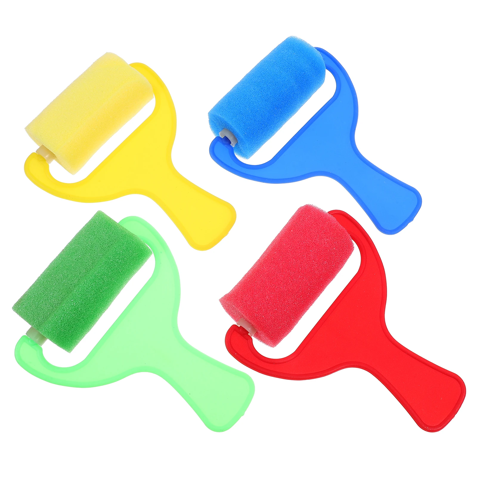 

4 Pcs Wide Handle Brush Paint Roller Drawing Sponge Rollers DIY Painting Kid Kids Supplies The Circle Graffiti Tool