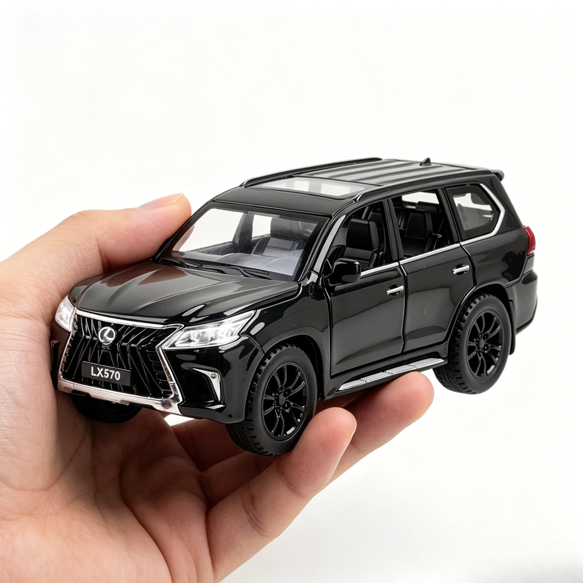 

1:32 LX570 Car Model Toy Doors Opened Sound Light Models Pull Back Alloy Diecast Vehicle for Enthusiasts Surprise