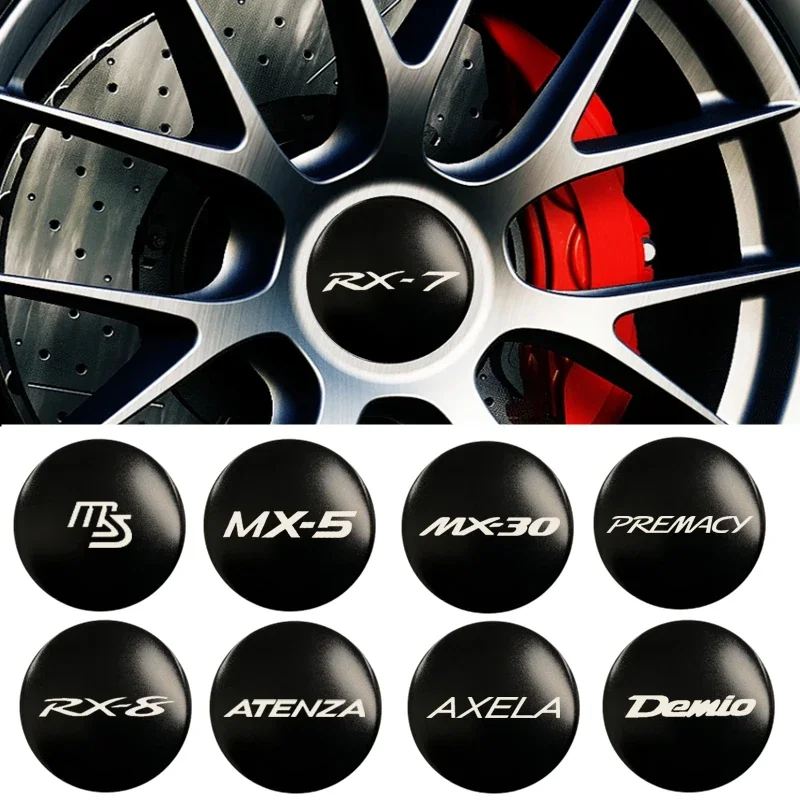 56/60/65mm Car Wheel Center Hub Stickers Covers for Mazda MS MX5 MX30 Premacy RX7 RX8 Skyactiv ATENZA AXELA Demio Decoration