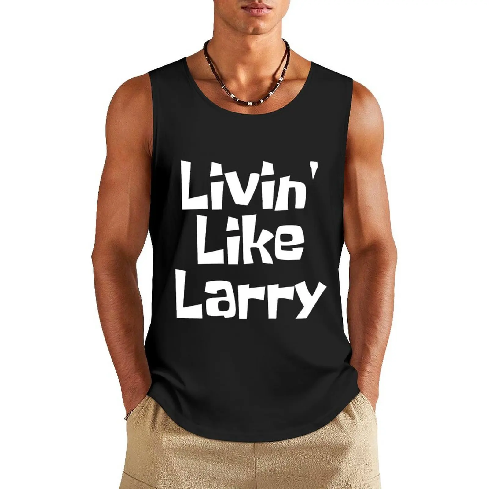 

Livin' Like Larry Tank Top gym clothes men muscular man gym accessories man