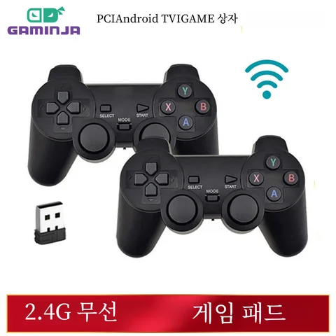 GAMINJA 2.4Ghz 무선 게임 패드 지연 없음 게임 컨트롤러 PC 용 USB 조이스틱 안드로이드 TV 박스 게임 박스 클래식 외부 디자인