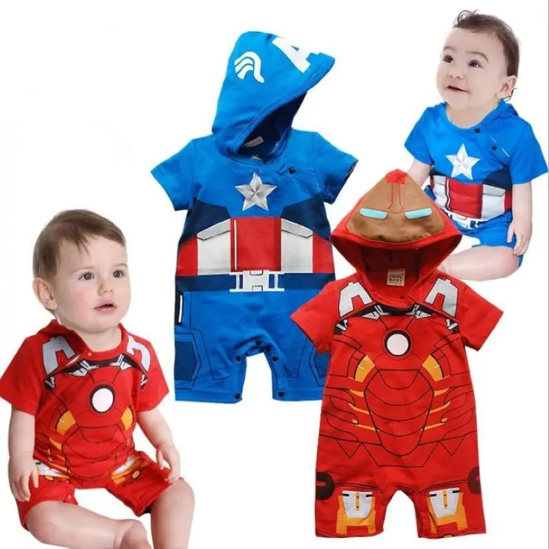 Hot~Baby Cosplay Clothes/Hooded Baby Boy Romper/Cool Bodysuit 3039