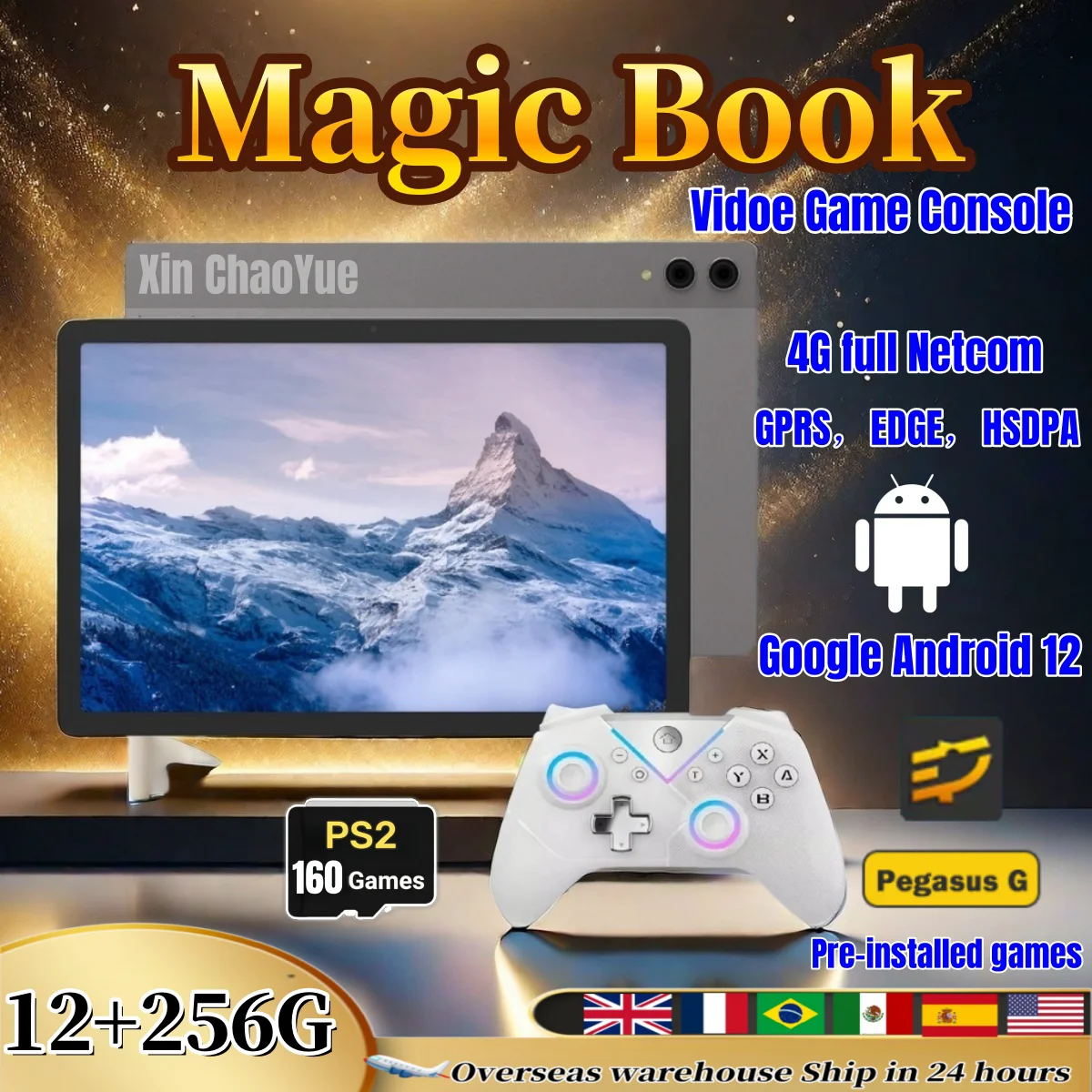 

Tablet PC Original Global Version Magic Book Pad Retro Handheld Game 10.95 Inch HD Android12 2000mAh WIFI 12G+256G PSP PS2 Game