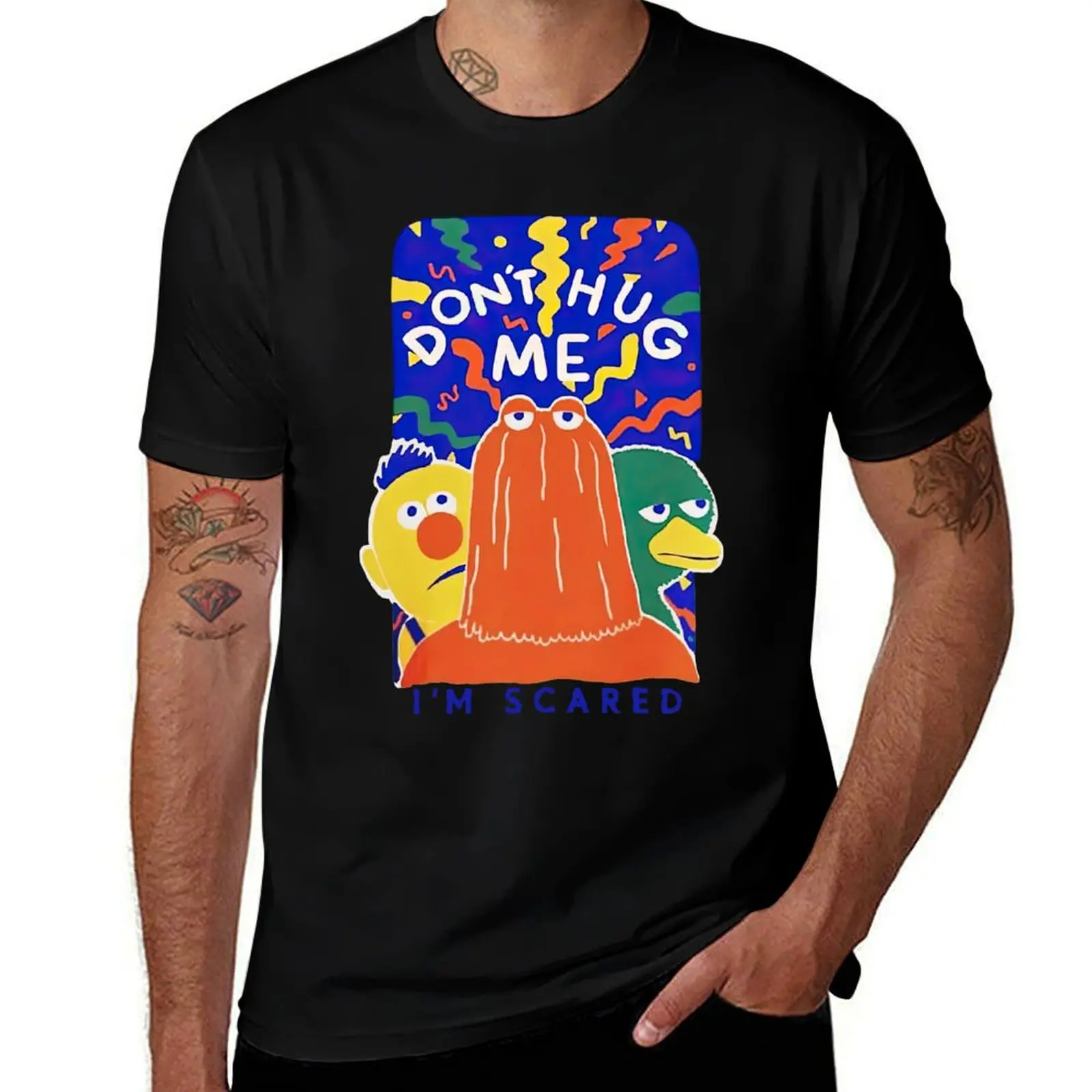 

Футболка Don't Hug Me I'm Scared, мужская футболка из 100% хлопка, мужская футболка с графическим рисунком