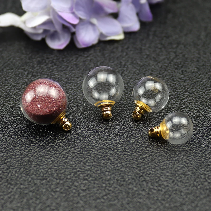 5PCS Preglued Screw Cap Glass Globe Pendant  With Rubber Seal Tiny Glass Globes Glass Vial Pendant Diy Finding