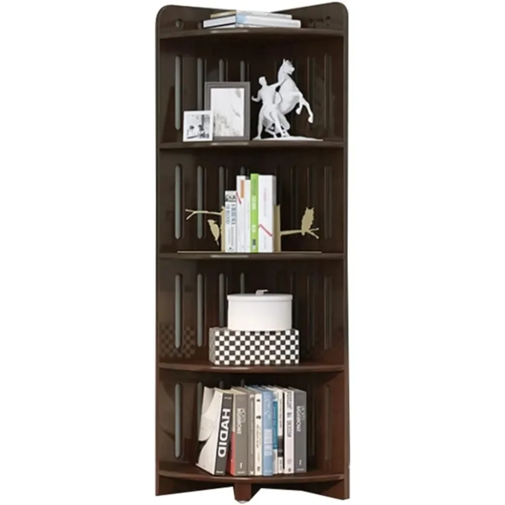 

Corner Bookshelves Wood 5 Tier Tall Corner Bookshelf, for Living Rooms, Bedrooms, Kitchens, and Offices