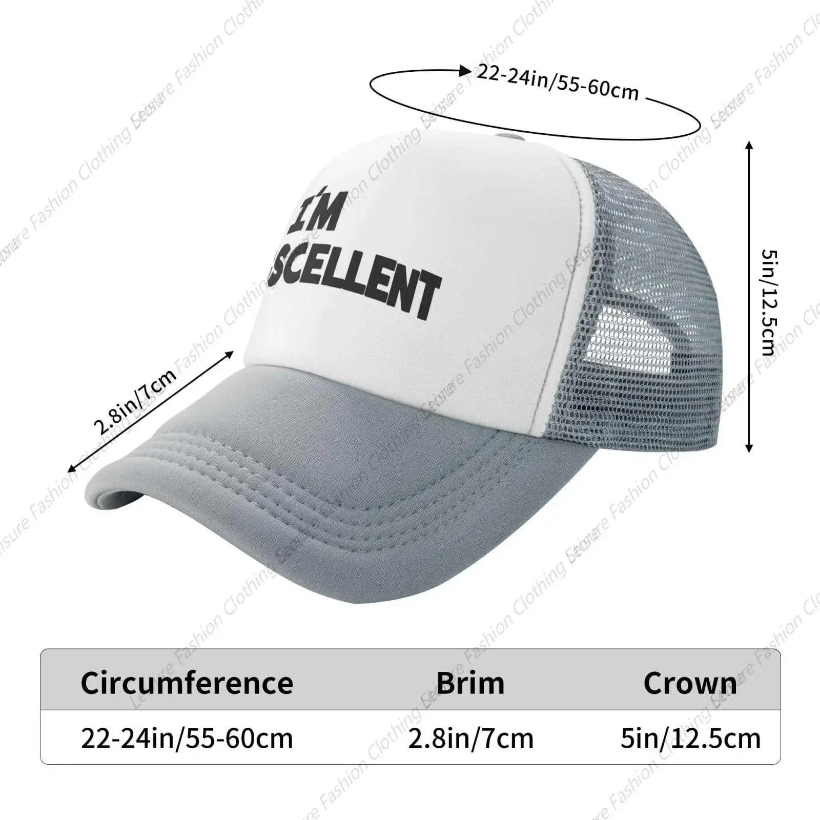 I'm Eggscellent Baseball Hats for Men Women Adjustable Dad Trucker Hat Outdoor Daily Leisure Caps