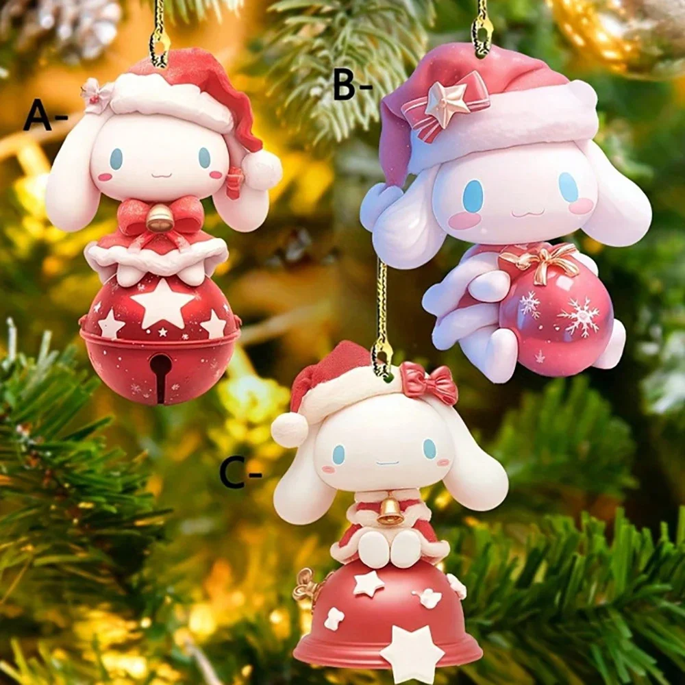 Sanrio 2D Simpatico ciondolo per albero di Natale Hellokitty Kuromi Decorazione anime Decorazioni creative per giocattoli di cartoni animati Accessori per feste