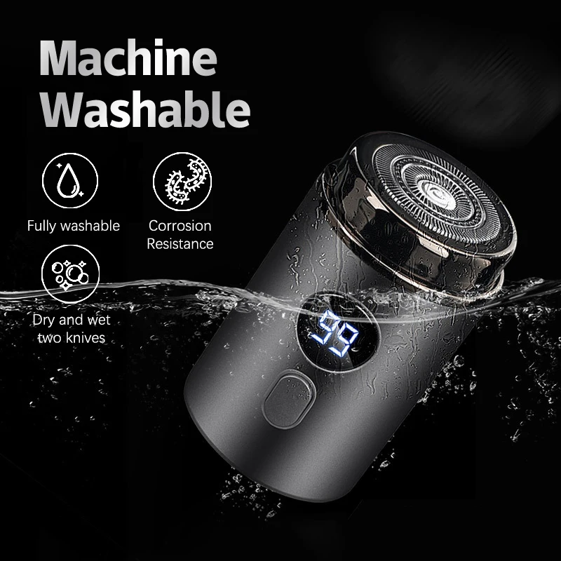 ماكينة حلاقة كهربائية صغيرة مقاومة للماء IPX-7، مطورة 2025، ماكينة حلاقة محمولة للسفر للرجال، شحن USB #4
