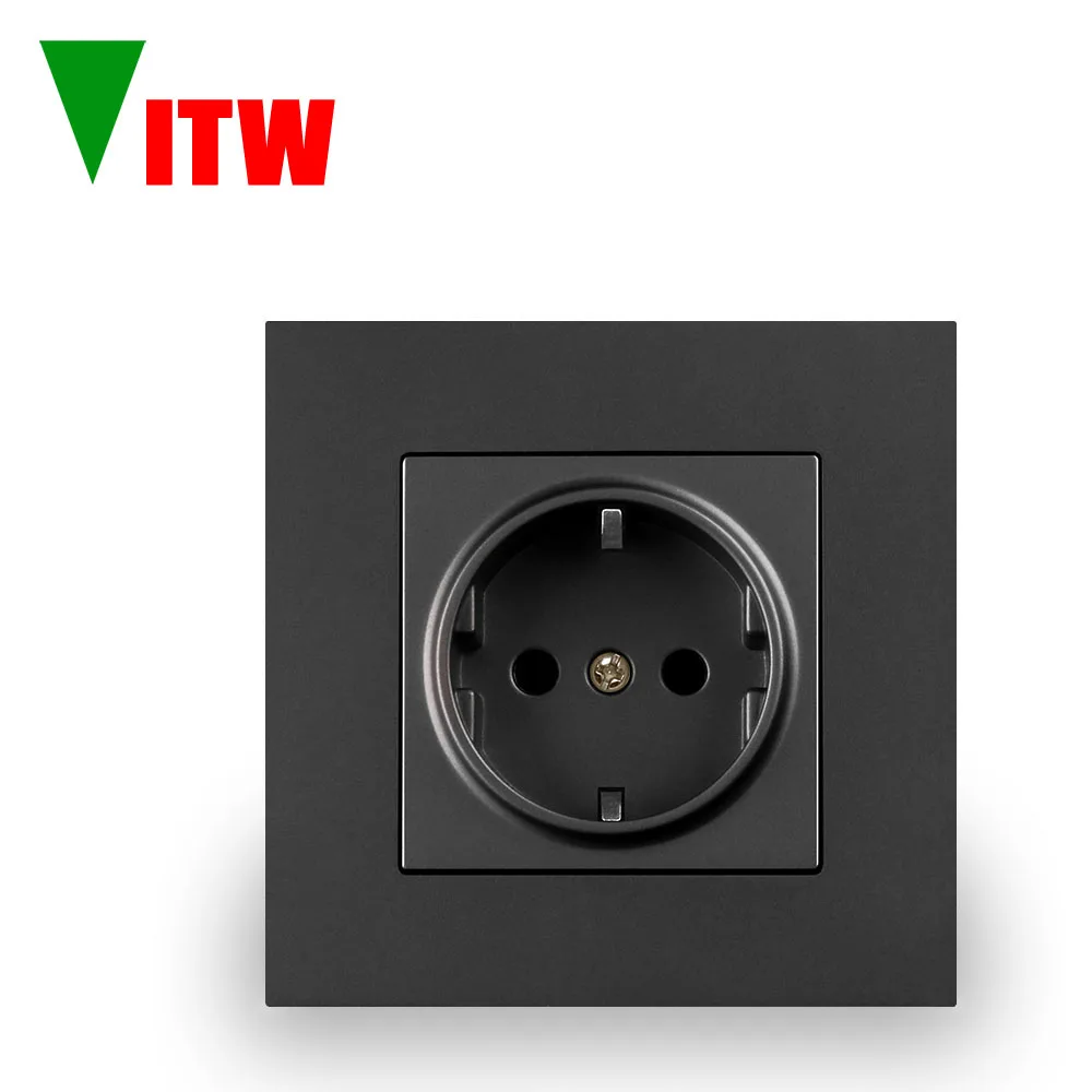 VITW 16A EU Power Socket,110-250V , European Standard Electrical Outlet, White/Black/Gray Wall Socket for Home & Commercial Use view 4