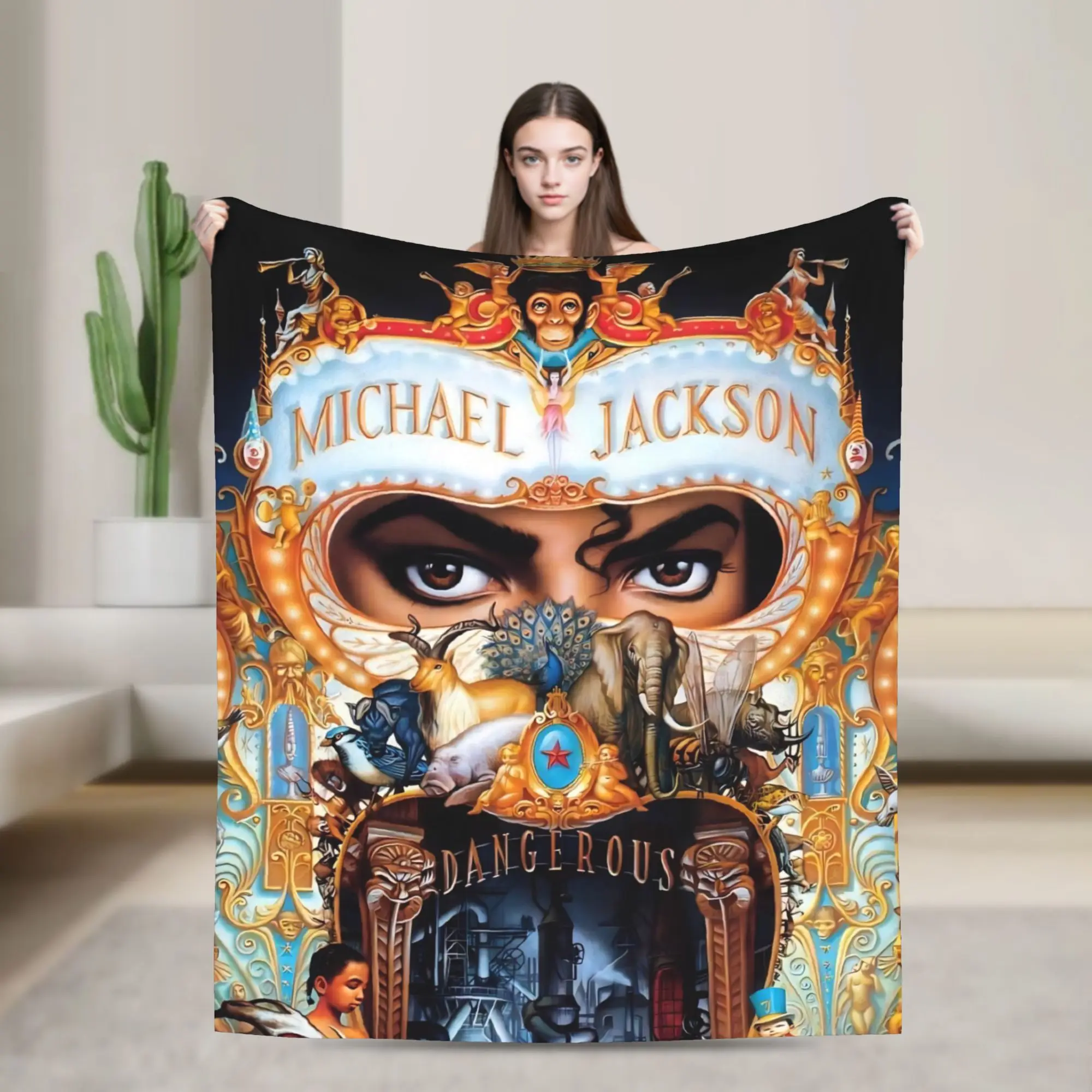 Super Star Michael Jackson Blanket Flannel Printed  Breathable Lightweight Thin Throw Blanket for Bed Bedroom Bedspread
