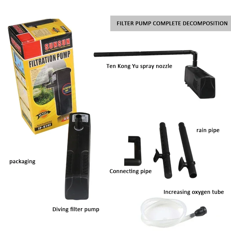 Pump Tool Accessories 3/8/16W Submersible Water Built-in Filter Pump Aquarium Fish Tank Filter Waterfall Oxygen Increasing