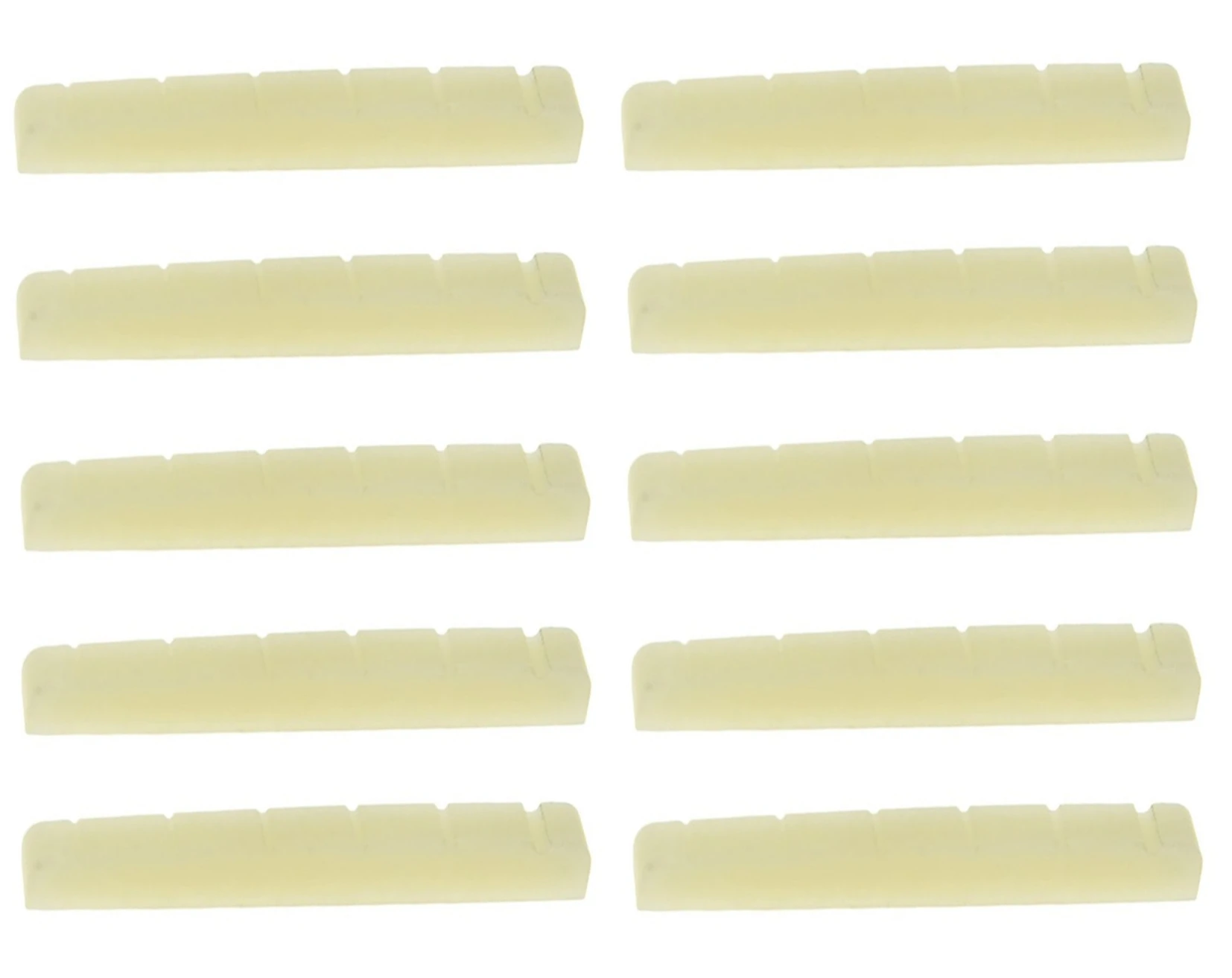 10 unidades de Núcleos de Hueso Sin Blanquear de 42mm para Guitarra Eléctrica Fender ST Stratocaster, Base Plana, Extra Altos