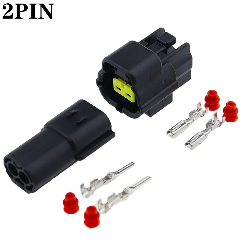 1/10/20/50 Sets 2 Pin 1.8 Series Waterproof Wire Black Male Female Connector Auto Wiring Plug With Terminal 174354-2 174352-2