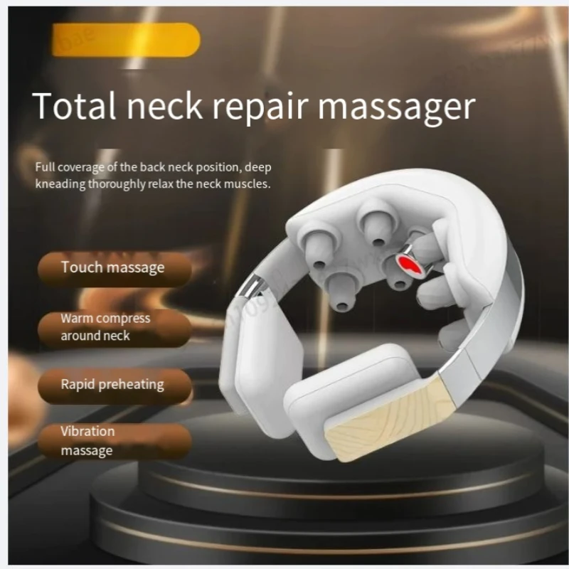 Cross-Border Moza Gravel Essential Oil Full Neck Massage Instrument Neck Hot Compress Kneading Shoulder