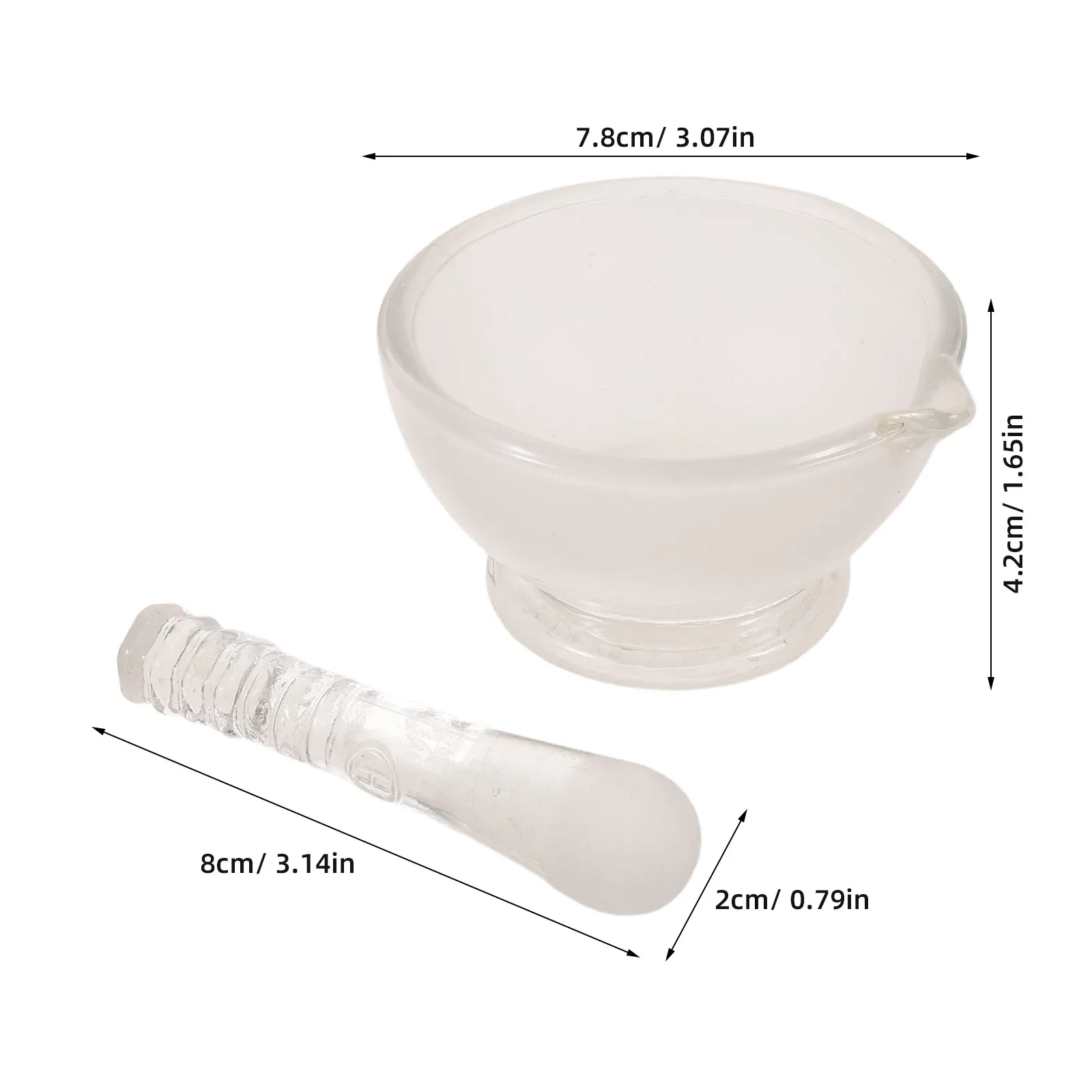 1Set Glass Mortar and Pestle Set Transparent Borosilicate Lab Grinder for Pharmaceutical Powder Medicine Mixing Reagent Grinding