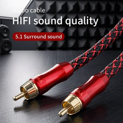 YYAUDIO 4N OFC 75ohm Hifi Digital Coaxial Audio Video Rca Cable Hi-end RCA to RCA Male Subwoofer Audio Cable 1m 2m 3m 5m 8m 10m